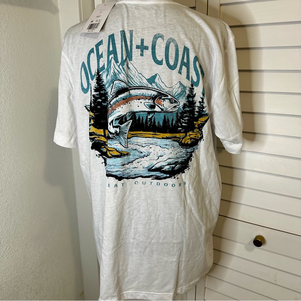 White Coastal Graphic Short Sleeve Tee